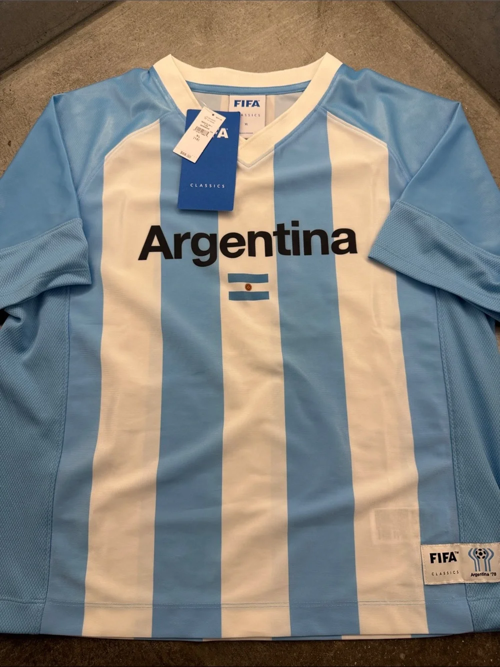 Gap kids XL Argentina Soccer Jersey - Light Blue & White Stripes or women’s